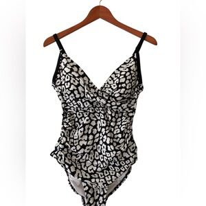 Calvin Klein One Piece Black and White Bathing Suit